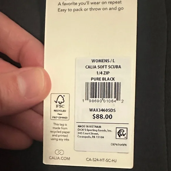 CALIA Women's Soft Scuba Mock Neck 1/4 Zip NWT - Picture 3 of 7